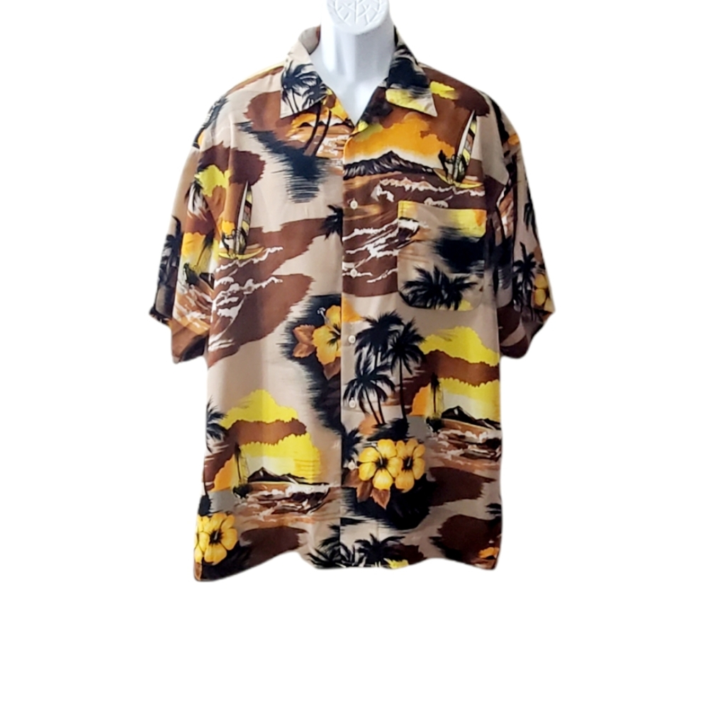 Koman Sport Vacation Summery Hawaiian Short Sleeve Casual Button Down Shirt